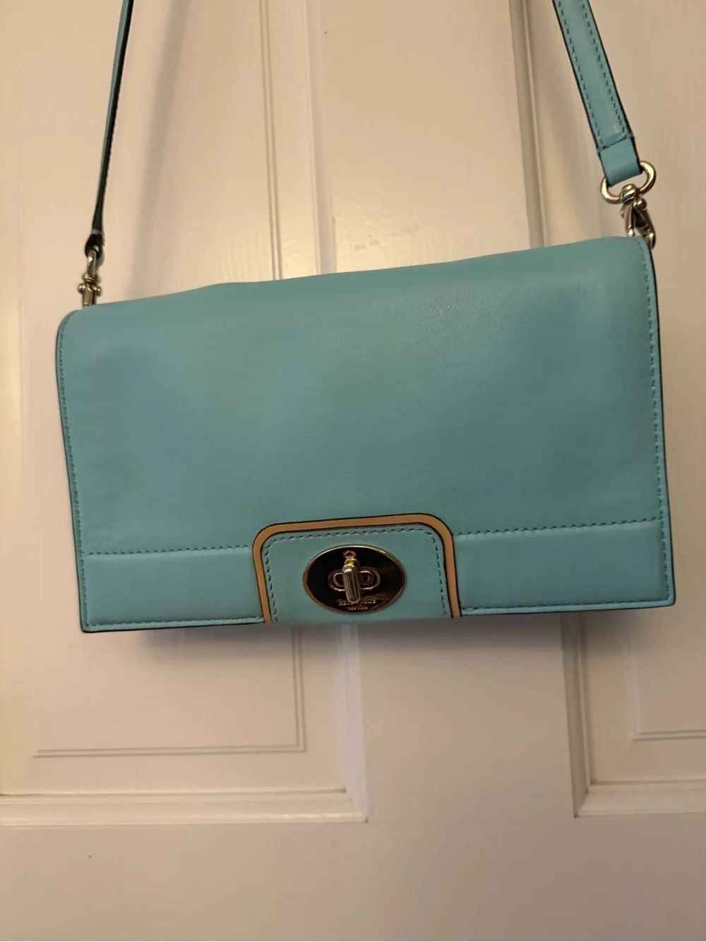 kate spade Hampton Road Julia Aqua Leather Crossbody Shoulder Clutch